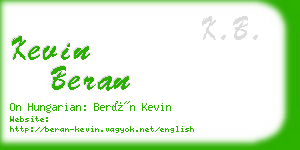 kevin beran business card